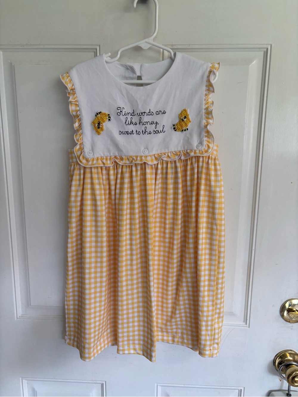 Size 6 Saving Grace Smocks Yellow Honey French Knot Sleeveless Dress. In EUC!
